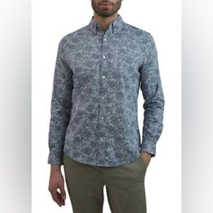 Ben Sherman Long Sleeve Cluster Floral Oxford Shirt -‎ Size S - Blue - EUC